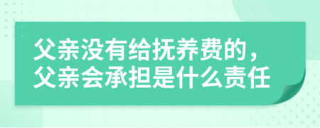 父亲没有给抚养费的，父亲会承担是什么责任