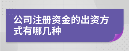 公司注册资金的出资方式有哪几种