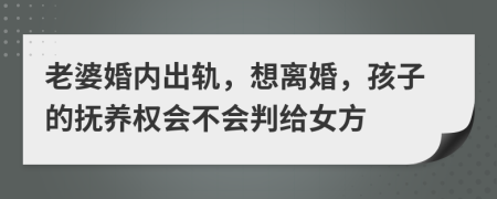 老婆婚内出轨，想离婚，孩子的抚养权会不会判给女方