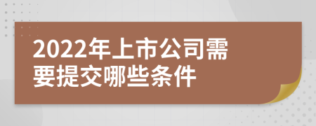 2022年上市公司需要提交哪些条件
