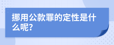 挪用公款罪的定性是什么呢？