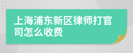 上海浦东新区律师打官司怎么收费