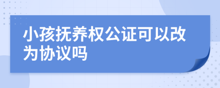 小孩抚养权公证可以改为协议吗