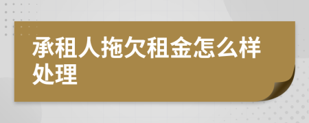 承租人拖欠租金怎么样处理