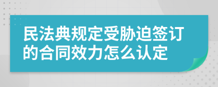 民法典规定受胁迫签订的合同效力怎么认定