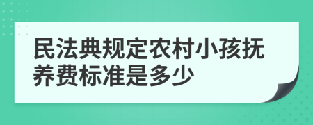 民法典规定农村小孩抚养费标准是多少