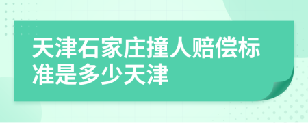 天津石家庄撞人赔偿标准是多少天津