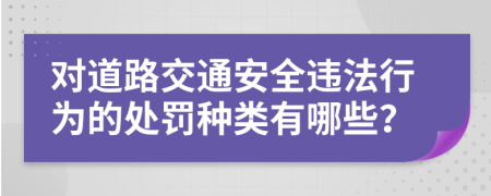 对道路交通安全违法行为的处罚种类有哪些？