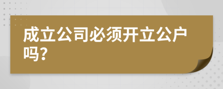 成立公司必须开立公户吗？