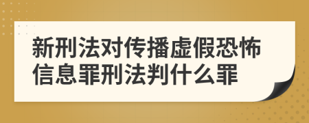 新刑法对传播虚假恐怖信息罪刑法判什么罪