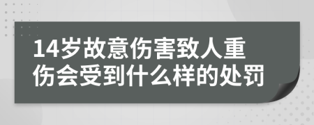 14岁故意伤害致人重伤会受到什么样的处罚