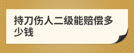 持刀伤人二级能赔偿多少钱