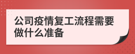 公司疫情复工流程需要做什么准备