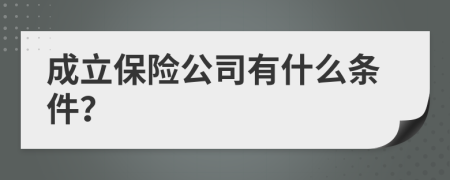 成立保险公司有什么条件？