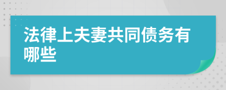 法律上夫妻共同债务有哪些