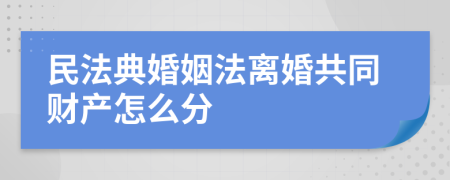 民法典婚姻法离婚共同财产怎么分