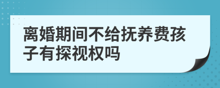 离婚期间不给抚养费孩子有探视权吗