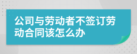 公司与劳动者不签订劳动合同该怎么办