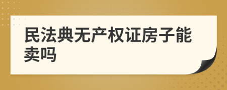 民法典无产权证房子能卖吗