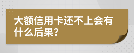 大额信用卡还不上会有什么后果？