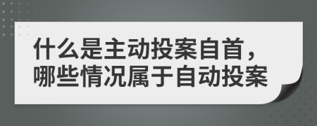 什么是主动投案自首，哪些情况属于自动投案