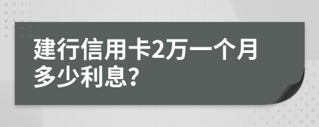 建行信用卡2万一个月多少利息？