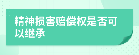 精神损害赔偿权是否可以继承