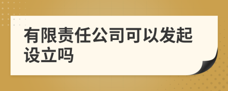 有限责任公司可以发起设立吗