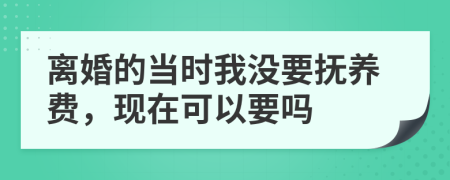 离婚的当时我没要抚养费，现在可以要吗
