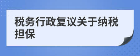 税务行政复议关于纳税担保