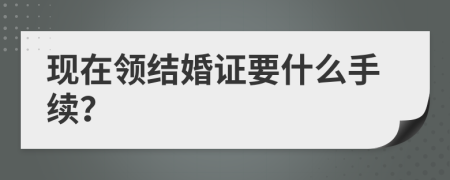 现在领结婚证要什么手续？