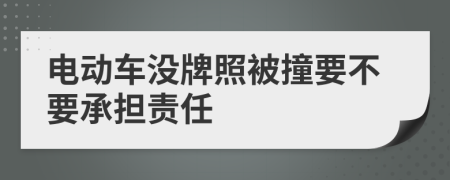 电动车没牌照被撞要不要承担责任