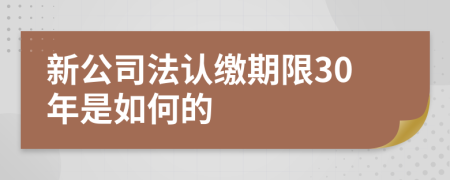 新公司法认缴期限30年是如何的