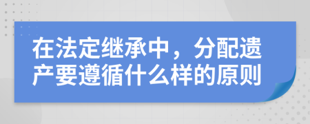 在法定继承中，分配遗产要遵循什么样的原则