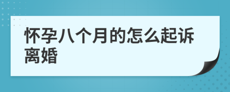 怀孕八个月的怎么起诉离婚