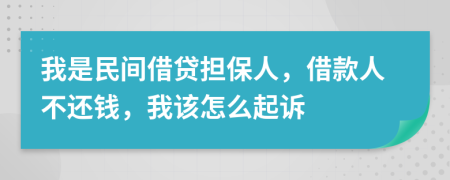 我是民间借贷担保人，借款人不还钱，我该怎么起诉