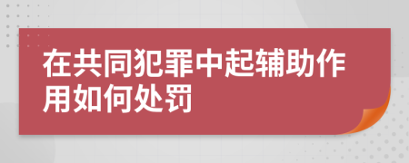 在共同犯罪中起辅助作用如何处罚