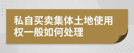 私自买卖集体土地使用权一般如何处理