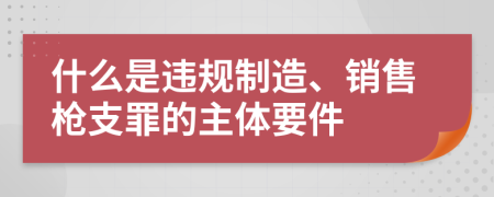 什么是违规制造、销售枪支罪的主体要件