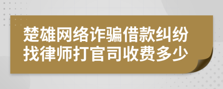 楚雄网络诈骗借款纠纷找律师打官司收费多少