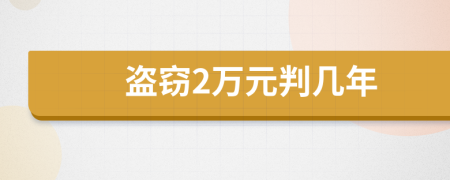 盗窃2万元判几年