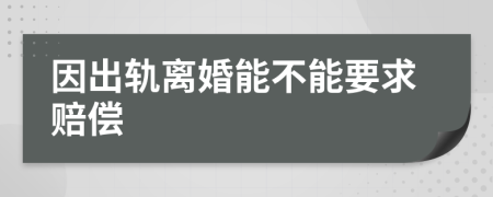 因出轨离婚能不能要求赔偿