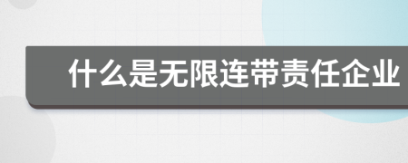 什么是无限连带责任企业