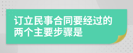 订立民事合同要经过的两个主要步骤是