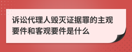 诉讼代理人毁灭证据罪的主观要件和客观要件是什么