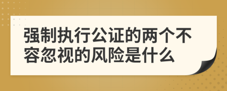 强制执行公证的两个不容忽视的风险是什么