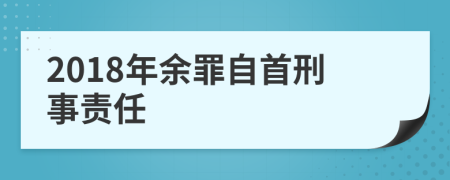 2018年余罪自首刑事责任