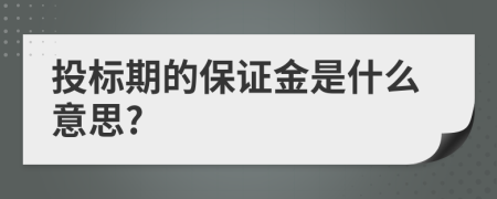 投标期的保证金是什么意思?