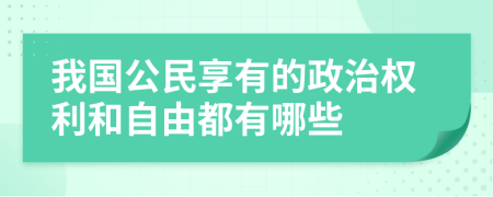 我国公民享有的政治权利和自由都有哪些