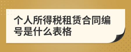 个人所得税租赁合同编号是什么表格